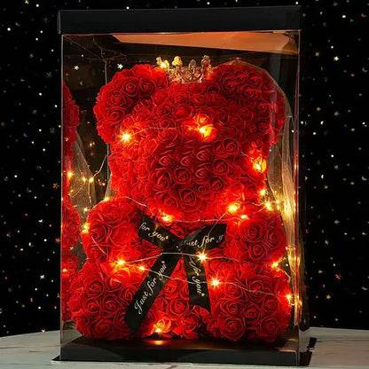 Valentines Day 2lRose Flower Teddy Bear With Box