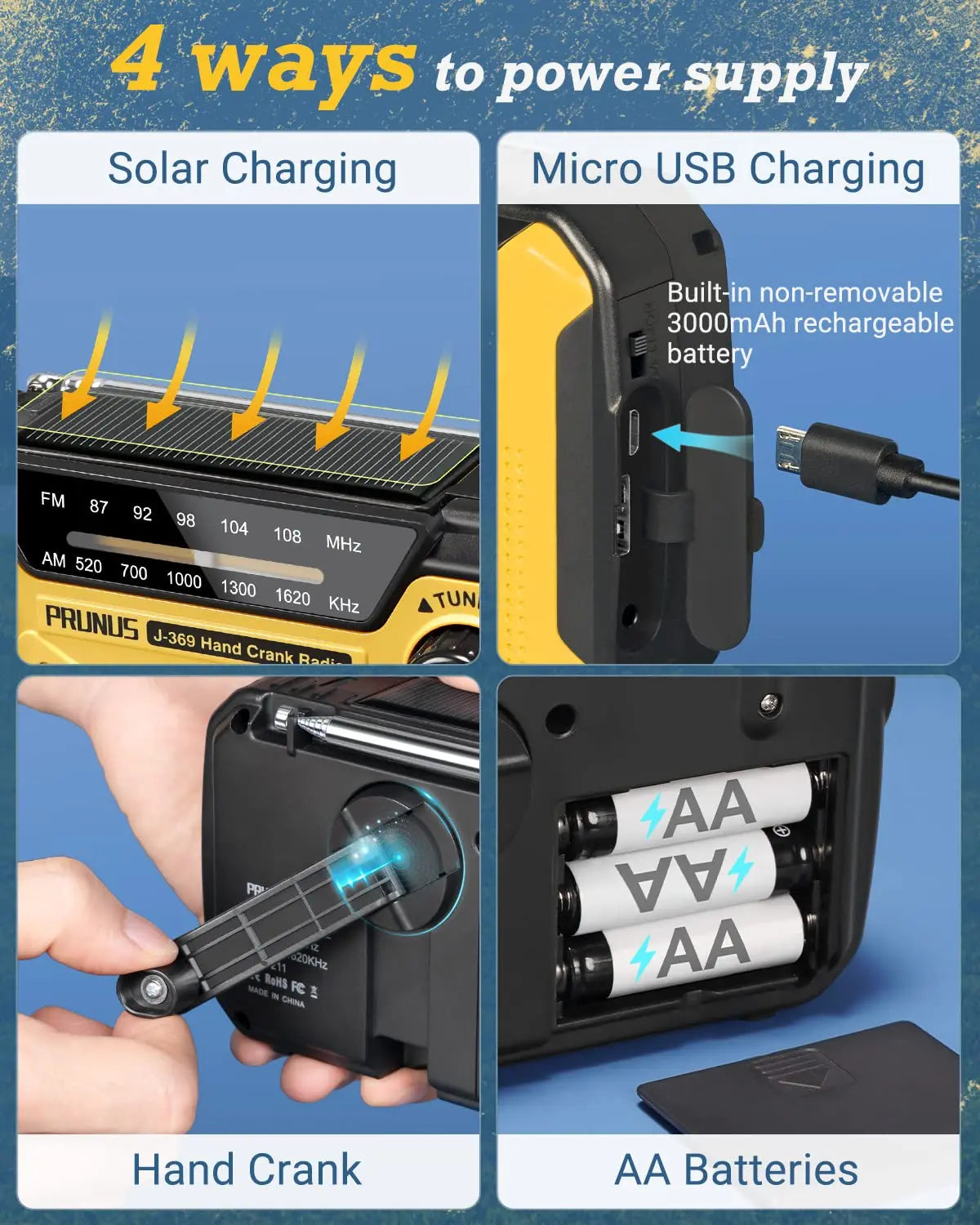 Emergency Portable Radio Solor Hand Crank